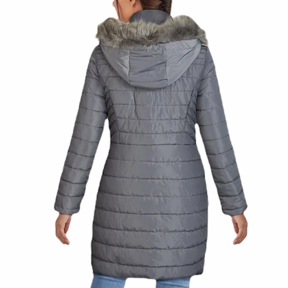 Kenneth Cole NY Faux Fur Trim Hooded Puffer Jacket - Picture 3 of 15